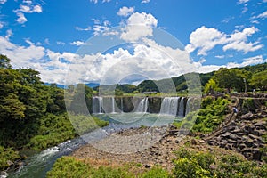 Harajiri Falls in midsummer
