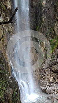 Waterfall at the height of Mount Mandala Papua.