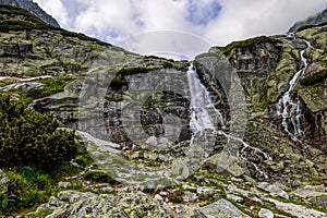 Waterfall in High Tatras Mountains