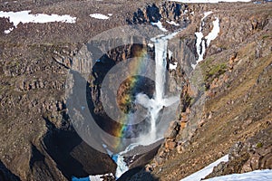 Waterfall of the Hikikal river, Putorana Plateau, Russia, Siberia