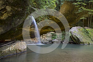 Waterfall in hocking hills state park