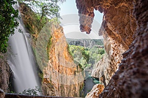 Waterfall of Horsetail at Monasterio de Piedra