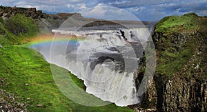 Waterfall in Iceland. Gullfoss.