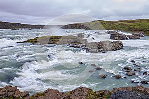 River Thjorsa with Urridafoss waterfall