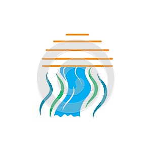 waterfall icon vector illustration concept design template