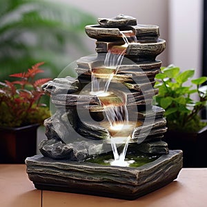 Waterfall incense holder waterfall incense home decor, burner. Decoration mountain stone water feature ornament