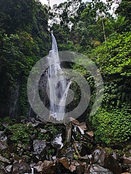 waterfall in indonesian bogor cimande street
