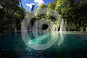 Waterfall inforest, Plitvice