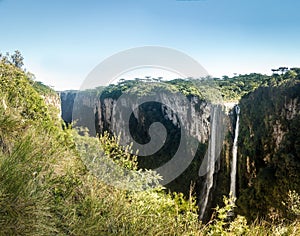 Waterfall of Itaimbezinho Canyon at Aparados da Serra National Park - Cambara do Sul, Rio Grande do Sul, Brazil photo