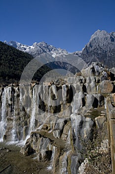 Waterfall at Jade Dragon Snow Mountain