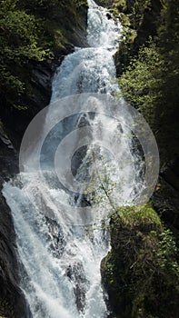 waterfall in jaufental in south tyrol photo