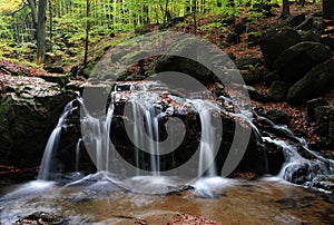 Waterfall in the Jizera Mountains