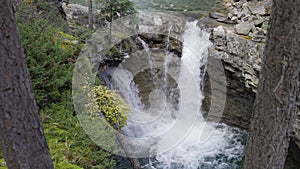 Waterfall in Johnston Canyon, Banff National Park, Alberta, Canada.