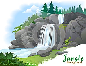 Waterfall in a jungle