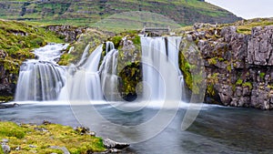 Waterfall at Kirkjufell mountain, Iceland