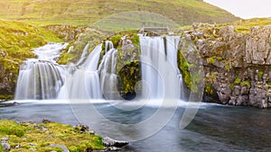 Waterfall at Kirkjufell mountain, Iceland