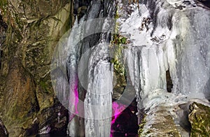 Waterfall Kostenets at night, Bulgaria