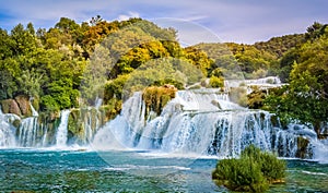 Waterfall in the Krka National Park in Croatia