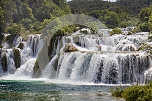 Waterfall in Krka national park in Croatia.