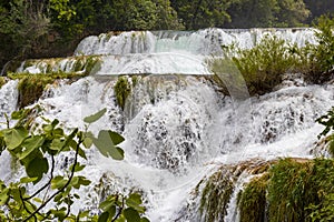 Waterfall in Krka national park in Croatia.