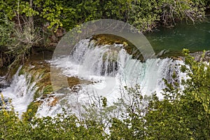 Waterfall in Krka national park in Croatia.