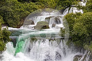 Waterfall in Krka national park in Croatia.