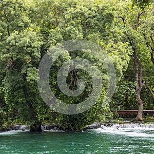 Waterfall in Krka national park in Croatia.