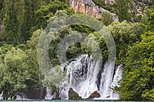 Waterfall in Krka national park in Croatia.