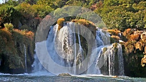 Waterfall on Krka river in Croatia