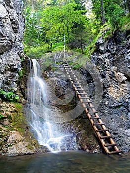 Waterfall in Kvacianska Valley