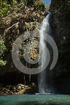 Waterfall La Cangreja in Rincon de la Vieja National Park near Curubande in Costa Rica