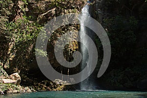 Waterfall La Cangreja in Rincon de la Vieja National Park near Curubande in Costa Rica photo