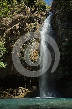 Waterfall La Cangreja in Rincon de la Vieja National Park near Curubande in Costa Rica photo