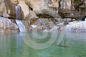 Waterfall and lake