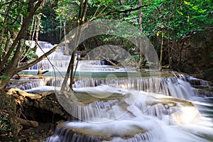 Waterfall landscape in deep forest