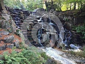 Waterfall landscape in a forest area