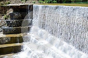 The waterfall landscape at Samundar Katha lake in Nathia Gali, Abbottabad