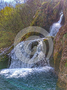 Waterfall. Landskape. Background. River Cvrcka, Knezevo, Bosnia and Herzegovina.