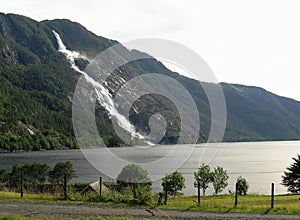 Waterfall Langfossen in Norway