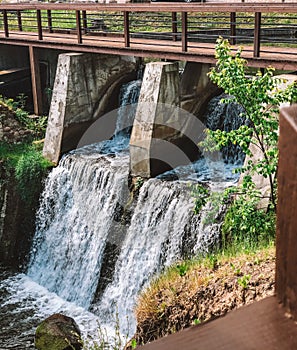 Waterfall in Latvia, Kuldiga in summertime