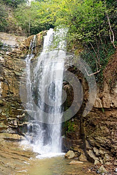 Waterfall in Legvtakhevi at Tbilisi. Georgia