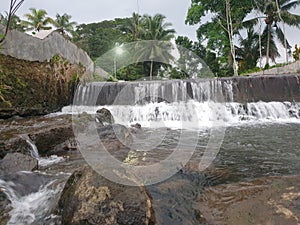 This waterfall is located not far from Mount Merapi in Java, Indonesia