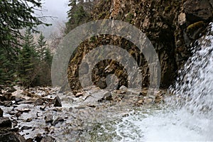 Waterfall at Lower Reid Falls in Skagway, Alaska