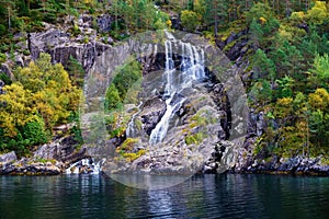 Waterfall at Lysefjord Norway