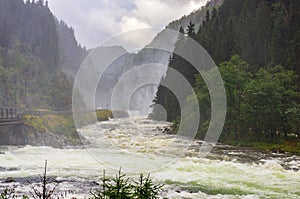 Waterfall of LÃ¥tefossen in Norway