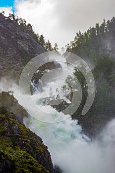 Waterfall of LÃ¥tefossen in Norway