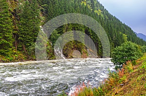 Waterfall of LÃ¥tefossen in Norway