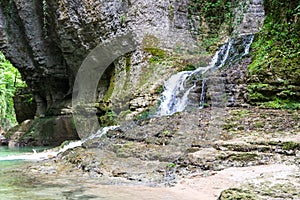 Waterfall in Martvili canyon in Georgia