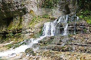 Waterfall in Martvili canyon in Georgia