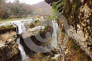 The waterfall in the Martvili Gachadili canyon, Georgia